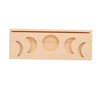 ORFOFE Wooden Tarot Card Display Holder Compact Moon and Rectangle Altar Stand Natural Wood for Tarot Reading Space Easy Assembly Divination Ceremonial Tool