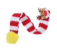 ORFOFE Xmas Decorative Pet Scarf for Dogs and Cats Warm Knitted Christmas Scarf Cozy Holiday Accessory for Pets Soft and Striped Design Reindeer Pattern