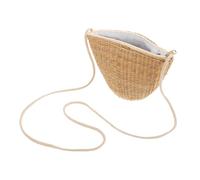 ORFOFE Yellow Cotton Wicker Coin Purse for Small Straw Crossbody Bag Adorable Beach Shoulder Pouch Financial Literacy Everyday Use