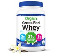 Orgain Grass Fed Whey Protein Powder, Vanilla Bean, Gluten Free, Non-GMO, 1.82 Pound, 1 Count