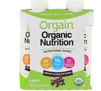 Orgain, Nutrition, All In One Nutritional Shake, Creamy Chocolate Fudge, 4 Pack, 11 fl oz Each