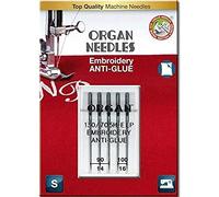 Organ Anti-Glue Super NonStick Embroidery Sewing Machine Assorted Needles - Size 90/14 & 100/16