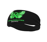 Organ Donation Awareness Month Green Ribbon Sports Sweat Headbands For Men Women Unisex Non Slip Wicking Hair Bands For Running Yoga
