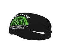 Organ Donation Awareness Month Green Ribbon Sports Sweat Headbands For Men Women Unisex Non Slip Wicking Hair Bands For Running Yoga