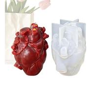 Organ Heart Molds Silicone,3D Heart Candle Making Supplies,Clay Mold | for Plaster Soap Resin Craft Chocolate Home Holiday Party Family Friends