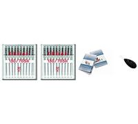 Organ Household Sewing Machine Needles - Universal (Regular) 130/705 H, 2 Packs of 10, Size: 60/8 + Unique Large Needle Threader Needle Index - Fits Brother, Singer, Janome etc. Machines