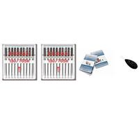 Organ Household Sewing Machine Needles - Universal (Regular) 130/705 H, 2 Packs of 10, Size: 80/12 + Unique Large Needle Threader Needle Index - Fits Brother, Singer, Janome etc. Machines