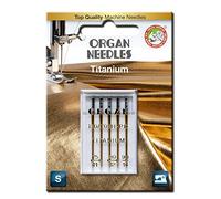 Organ Needles # 75-#90 Combo Titanium Universal x 5 Needles, Gold/Silber