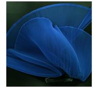 Organ Pleated Hard Mesh Fabric Plisse Fabric Accordion Crimping Wrinkle Modeling Decorative Designer Fabric M105F8 (Klein Blue, Stretch 2 Meter)