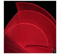 Organ Pleated Hard Mesh Fabric Plisse Fabric Accordion Crimping Wrinkle Modeling Decorative Designer Fabric M105F8 (red, Stretch 2 Meter)