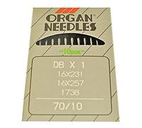 Organ Set of 10 Needles for Industrial Sewing Machines Round Shank 16 x 231 16 x 257 1738 Ideal for Juki/Brother .Wimsew (70/10, 1pc (10 Needles))