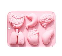 Organ Shaped Molds - 6 Slot Silicone Dessert Casting Tray, Anatomical Baking Form Maker | Non Stick Flexible Construction Supporting Smooth Demolding Results, Practical Kitchen Tool for Sweet