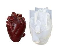 Organ Silicone Mold,3D Heart Shape Candle Making Tool | Clay Mold - for Plaster Soap Resin Craft Chocolate Clay Farmhouse Holiday Party Family Friends