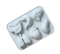 organ silicone mold organ molds organ molds chocolate mold for brain and human heart 6 cavities baking molds for cake decoration chocolate fondant,