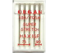 Organ Super Stretch / Special Point HA x 1SP Sewing Machine Needles, Mixed Assorted Sizes 75/11 & 90/14
