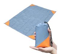 Orga'Neat Pocket Picnic Blanket, Beach Mat Waterproof Sandproof, Compact Lightweight Small Tarp for Camping, Hiking, Backpacking, Festival, Travel, Foldable in Bags (Grey/Orange, 55"x79")