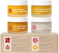 Organic 4-in-1 Mature Skin Care Set, Deep Hydration & Multi-Functional Day/Night Moisturizing Balm, Natural Face Cream for Women, 30ml Each (Pack of 4)