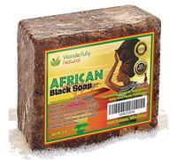 Organic African Black Soap for Acne & Dark Spots, 1 Pfund Bar Natural Vegan & Cruelty-Free | 90-Day Supply