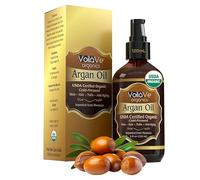Organic Argan Oil for Hair & Face - Cold-Pressed 100% Pure Moroccan Argan Oil - ECOCERT & USDA Certified Organic - Miracle Beauty Oil for Skin, Hair, & Nails - Convenient Pump Bottle - 4 fl oz. by