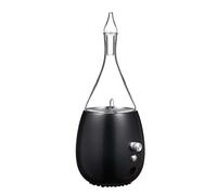 Organic Aromas Nebulising Essential Oil Diffuser - Raindrop 2.0 Diffuser Black, Hand-Crafted Glass Aromatherapy Diffuser with Wooden Base, LED Light Room Diffusers for Home, Wellness Gift, 23x10cm