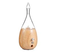 Organic Aromas Nebulising Essential Oil Diffuser - Raindrop 2.0 Diffuser Light, Hand-Crafted Glass Aromatherapy Diffuser with Wooden Base, LED Light Room Diffusers for Home, Wellness Gift, 23x10cm