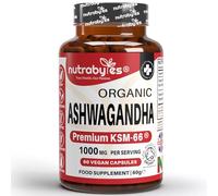 Organic Ashwagandha 1000mg KSM-66 | 60 Vegan Capsules | High Strength Root Extract with 5% Withanolides & Black Pepper | Calm, Sleep & Energy Support | Soil Association Certified | Men & Women