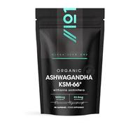 Organic Ashwagandha KSM-66® 1650mg - 5% Withanolides with Black Pepper - 90 Vegan Capsules - Resealable and Recyclable Pouch by Alpha01