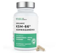 Organic Ashwagandha KSM-66® 600mg, 5% Withanolides, 60 Vegan Capsules