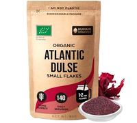 Organic Atlantic Dulse Flakes - Young Seaweed Grown in North Atlantic, Vacuum Dried Premium Quality. Soft Texture & Mild Taste. Add 1 TSP to Your Dish for Daily Vitamins/Minerals. (85 Grams)