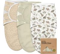 Organic Baby Swaddle Wrap Blankets - 3-Pack Newborn Swaddles 0-3 Months Ergonomic Sleeping Bag Sacks Blanket For (Dino Ridge)