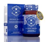 Organic Bacopa Monnieri Capsules - Brahmi Capsules | 20:1 High Strength Natural Ayurvedic Supplement | Powerful 50% Bacosides | Certified Organic by Soil Association | 60 Powder Caps