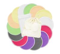 Organic Bamboo Nursing Pads (14 Pack)+Laundry Bag & Travel Bag,2 Sizes:3.9/4.7inch Option - Washable & Reusable Nursing Pads(Large,Daytime Use)