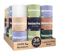 ORGANIC BAMBOO TOILET PAPER - 2X LONGER 360 Sheets per roll with Extra Strength 3 Ply - PLASTIC FREE Septic Safe Biodegradable Bath Tissue - Eco Friendly & Super Soft - FSC Certified - 36 Double Rolls