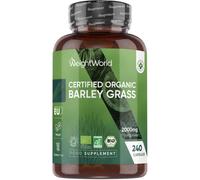 Organic Barley Grass Powder Capsules - 240 Capsules - Barley Grass Supplement - 2 Months Supply - Non-GMO & Gluten-Free - Vegan-Friendly & Magnesium Stearate-Free - Made in EU - for Men & Women