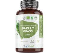 Organic Barley Grass Powder Capsules 2000mg - 240 Capsules - 2 Months Supply - Good Source of Vitamin A, C, K & B - Vegan & Gluten-Free - Barley Grass Juice Powder Pills for Men & Women