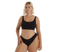 Organic Basics Women's Core Rib Organic Cotton High-Leg Brief Underwear, Black, L