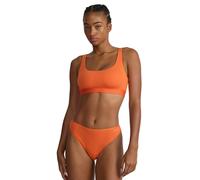 Organic Basics Women's Core Ribbed Cotton Tank Top Bralette Bra, Tangerine, XXS