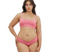 Organic Basics Women's Flex Cotton Scoop Neck Bralette, Melon Pink, L