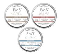 Organic Beard Balm for Styling & Grooming | Medium Hold with Natural Finish | Beard & Moustache Balm for Daily Use | Leather Tobacco, Ocean Fresh & Woody Oud | 3 x Beard Balm Set