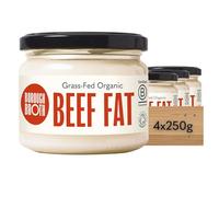Organic Beef Tallow by Borough Broth - High in Protein, Low Calorie - 100% Natural & Clean Source of Fat - Grass-Fed Beef Dripping - Perfect for Roasting - 4 x 250g