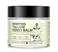 Organic Beef Tallow for Skin, Tallow Face Moisturizer, Tallow and Honey Balm, Grass-Fed Whipped Beef Tallow and Honey Cream, Deeply Moisturizing for Face & Body, Suitable for Dry & Aging Skin, 60g