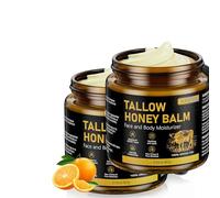 Organic Beef Tallow Honey Balm for Skin,Proceedingt Tallowyn Organic Beef Tallow Honey Balm for Skin,All Natural Pure Body Lotion for Soft Smooth Skin, Unscented 4.2 Oz (2)