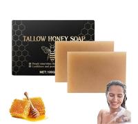 Organic Beef Tallow Soap Bar with Raw Honey, Beef Tallow Skin Care, Nature Multi Use Tallow Bar for Dark Spots, Deep Cleaning, Hydrating and Nourishing, Tallow Soap for Face and Body (2)