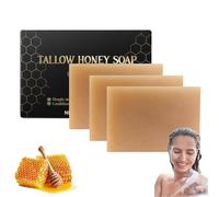Organic Beef Tallow Soap Bar with Raw Honey, Beef Tallow Skin Care, Nature Multi Use Tallow Bar for Dark Spots, Deep Cleaning, Hydrating and Nourishing, Tallow Soap for Face and Body (3)