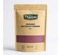 Organic Beetroot Powder - 100% Ground Beetroot - Non-GMO, No Additives - Certified Organic - Natural Colouring & Cooking Ingredient - Resealable Pouch by Thames Organic 1kg
