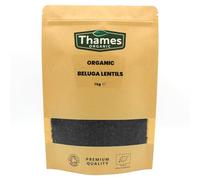 Organic Beluga Lentils 1kg - No Additives, No Preservatives, Raw, Vegan, GMO-Free, Certified Organic - Perfect for Soups, Salads, Meals - Thames Organic
