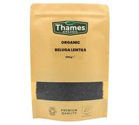 Organic Beluga Lentils 500g - No Additives, No Preservatives, Raw, Vegan, GMO-Free, Certified Organic - Perfect for Soups, Salads, Meals - Thames Organic