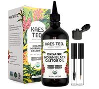 Organic Black Castor Oil for Hair Growth - 100% Pure, Cold Pressed - USDA Certified, Skin Care, Nail Care, Scalp Oil, Deep Moisture, Thicker Eyebrows & Eyelashes