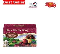 Organic Black Cherry Berry Tea - 20 Caffeine-Free Teabags for Relaxation