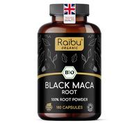 Organic Black Maca Root Capsules - High Strength Peruvian Maca Root (No Extract, Whole Root) - 3200mg Daily Dose, 180 Vegan Capsules - with Vitamin C from Acerola - UK Quality Standards